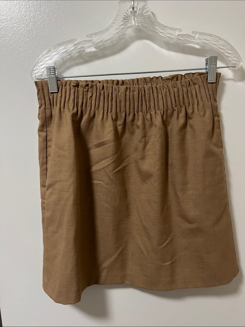 J. Crew Brown Elastic-Waist Mini Skirt